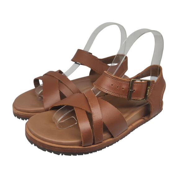 Kamik Sadie Sandals Womens 7 Brown Strappy Boho Buckle Peep Toe Adjustable - Picture 1 of 13